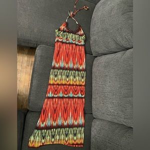 Full Length Halter Top Style Dress with Elaborate Beading